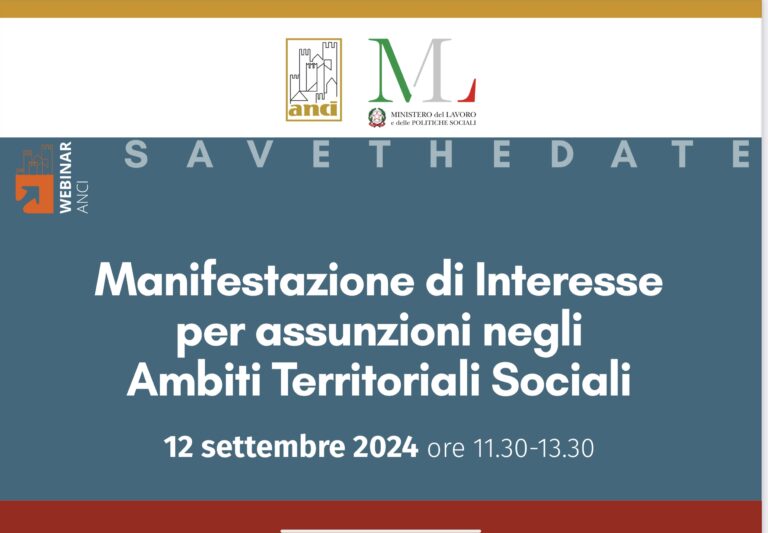 Manifestazione di interesse per assunzioni negli Ambiti territoriali sociali